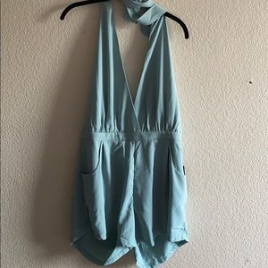 Low Cut Halter Romper